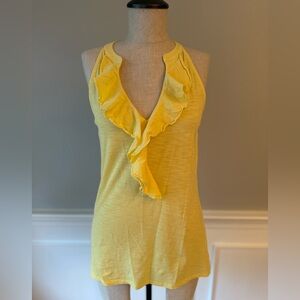 Lilly Pulitzer Sunny Yellow V-Neck Ruffle Tank Top